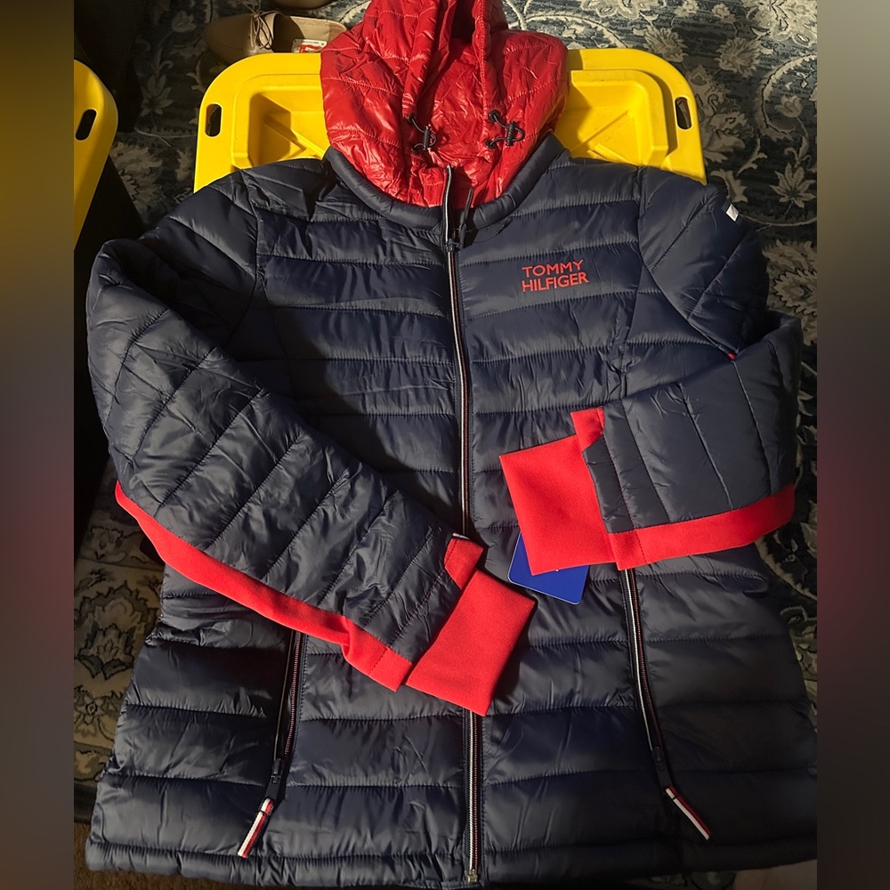 Tommy Hilfiger Black and Red Quilted Jacket
